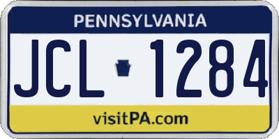 PA license plate JCL1284