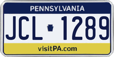 PA license plate JCL1289
