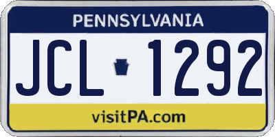 PA license plate JCL1292
