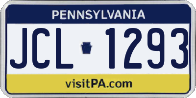 PA license plate JCL1293