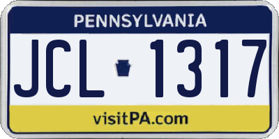 PA license plate JCL1317