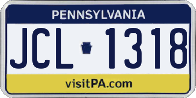 PA license plate JCL1318