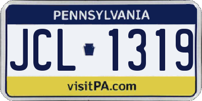 PA license plate JCL1319