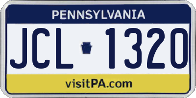 PA license plate JCL1320