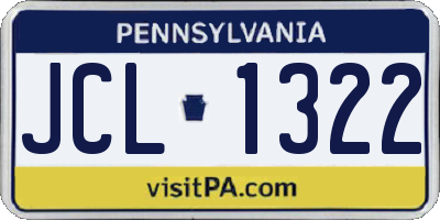 PA license plate JCL1322