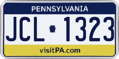 PA license plate JCL1323