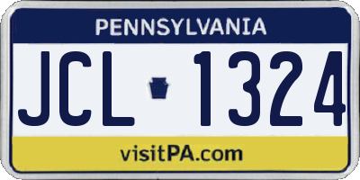 PA license plate JCL1324
