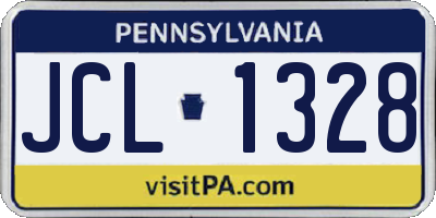 PA license plate JCL1328