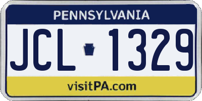 PA license plate JCL1329
