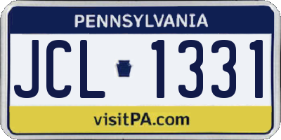 PA license plate JCL1331