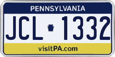 PA license plate JCL1332