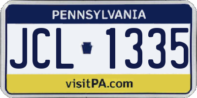 PA license plate JCL1335