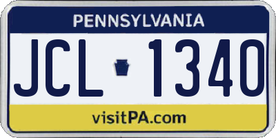 PA license plate JCL1340