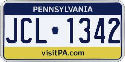 PA license plate JCL1342