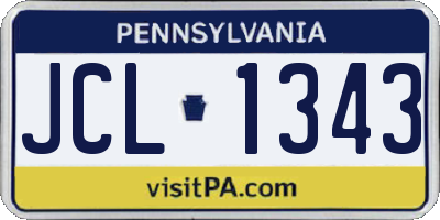 PA license plate JCL1343