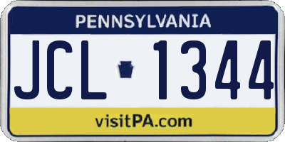 PA license plate JCL1344