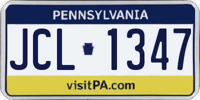 PA license plate JCL1347