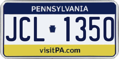 PA license plate JCL1350