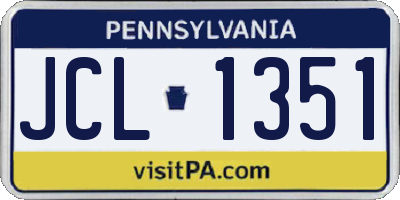 PA license plate JCL1351