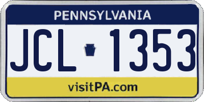 PA license plate JCL1353