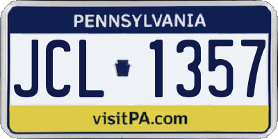 PA license plate JCL1357