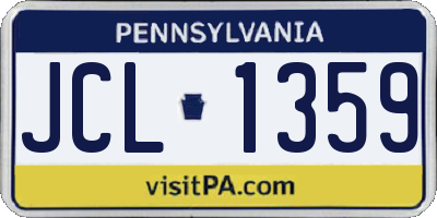 PA license plate JCL1359