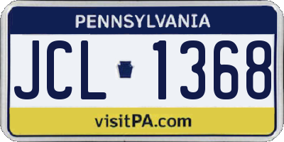 PA license plate JCL1368