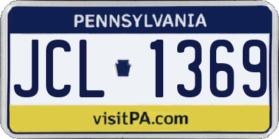 PA license plate JCL1369