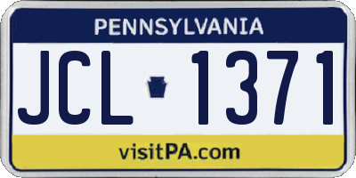 PA license plate JCL1371