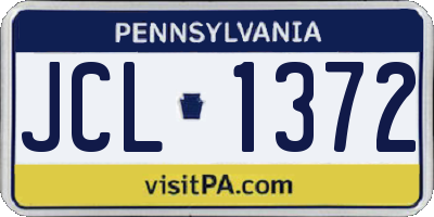 PA license plate JCL1372