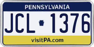 PA license plate JCL1376