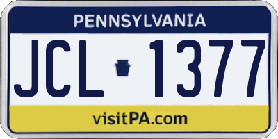 PA license plate JCL1377