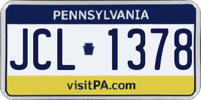 PA license plate JCL1378