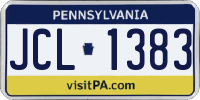 PA license plate JCL1383
