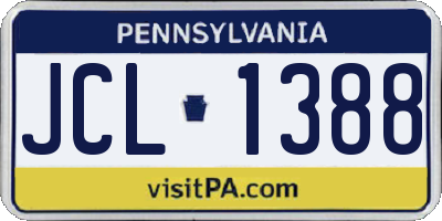 PA license plate JCL1388