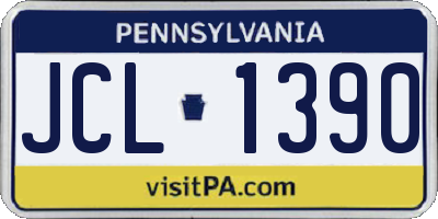 PA license plate JCL1390