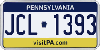 PA license plate JCL1393
