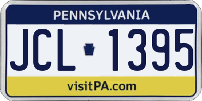 PA license plate JCL1395
