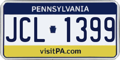 PA license plate JCL1399