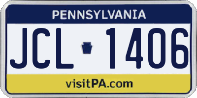 PA license plate JCL1406