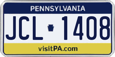 PA license plate JCL1408
