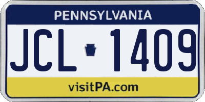 PA license plate JCL1409