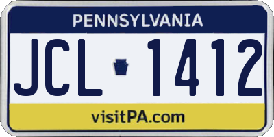 PA license plate JCL1412