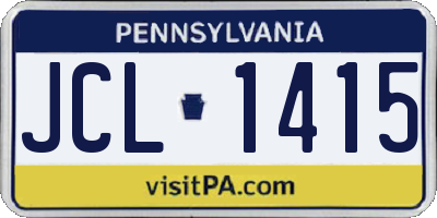 PA license plate JCL1415