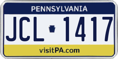 PA license plate JCL1417