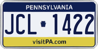 PA license plate JCL1422