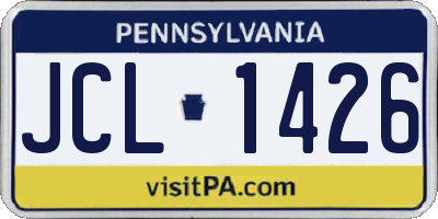PA license plate JCL1426