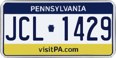 PA license plate JCL1429