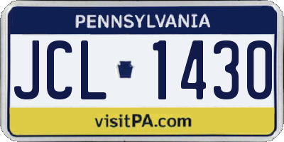 PA license plate JCL1430
