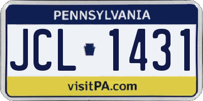 PA license plate JCL1431
